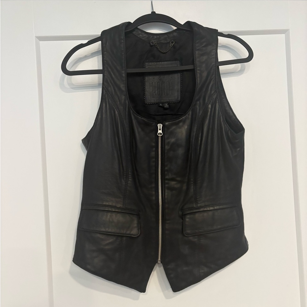 Vintage cuir du monde women’s leather vest size Small